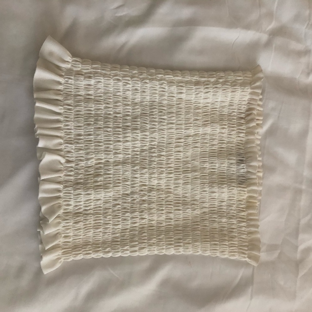 White Ruffled Tube Top